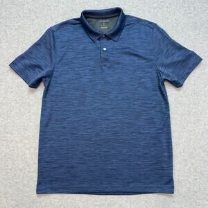 Van Heusen Air Classic Fit Polo Shirt Men's S Blue Button-Business Casual Top